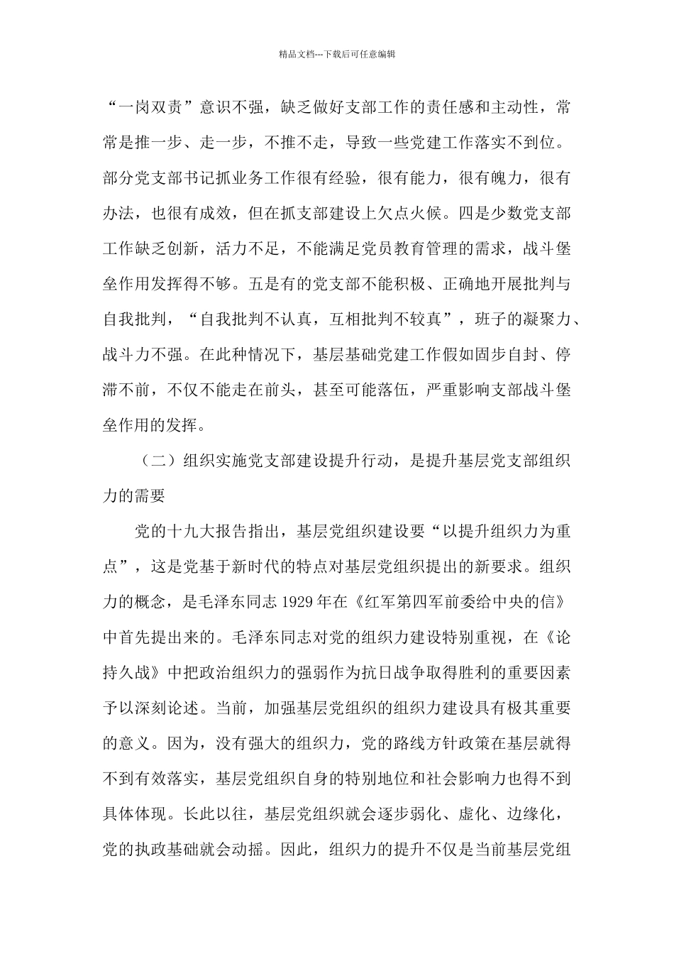 2024年干部在党支部建设提升行动动员会议上的讲话范文_第3页