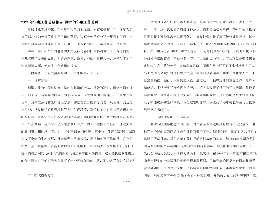 2024年年度工作总结报告_第1页