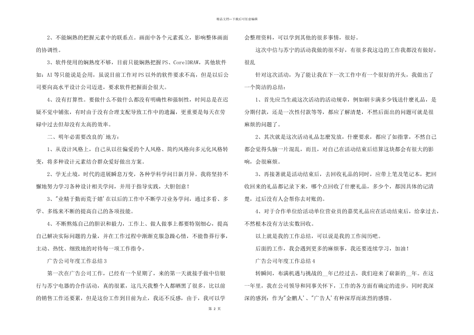 2024年广告公司年度个人工作总结五篇_第2页