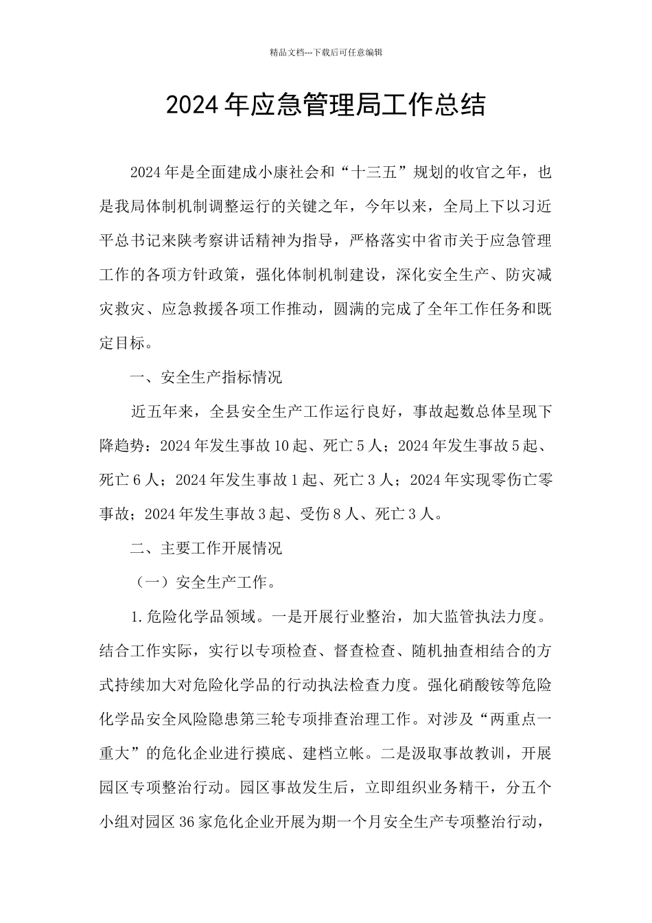 2024年应急管理局工作总结_第1页