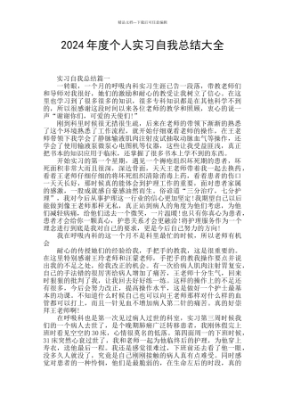2024年度个人实习自我总结大全