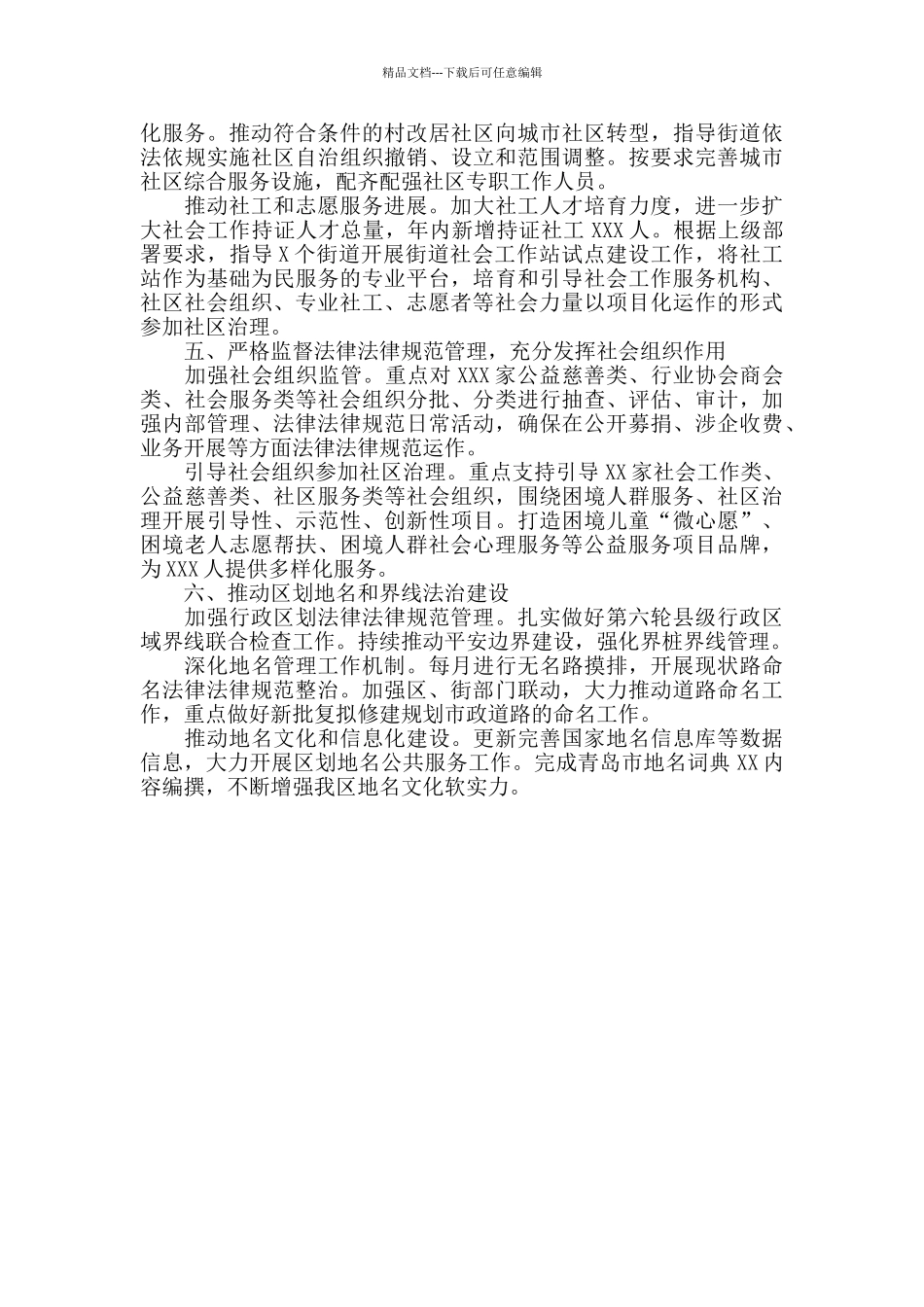 2024年度X民政局重点工作计划_第3页