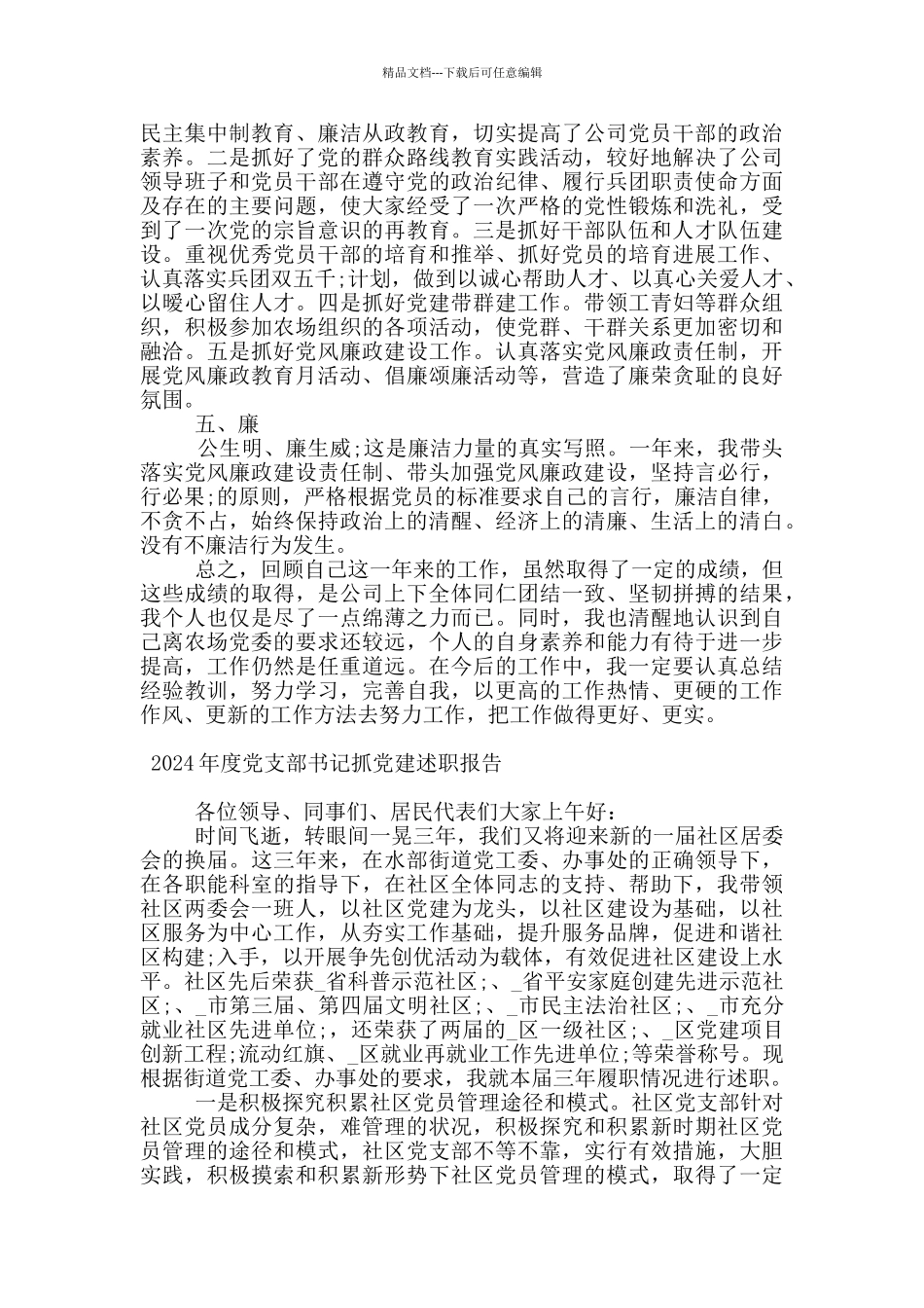 2024年度党支部书记抓党建述职报告_第2页