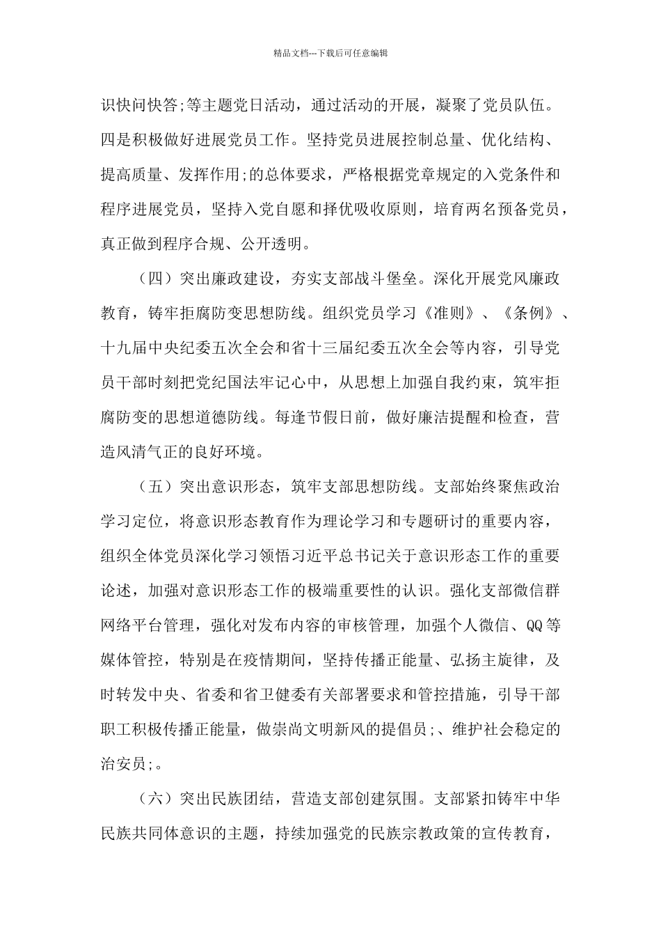 2024年度党支部党建及党风廉政建设开展情况工作总结_第3页
