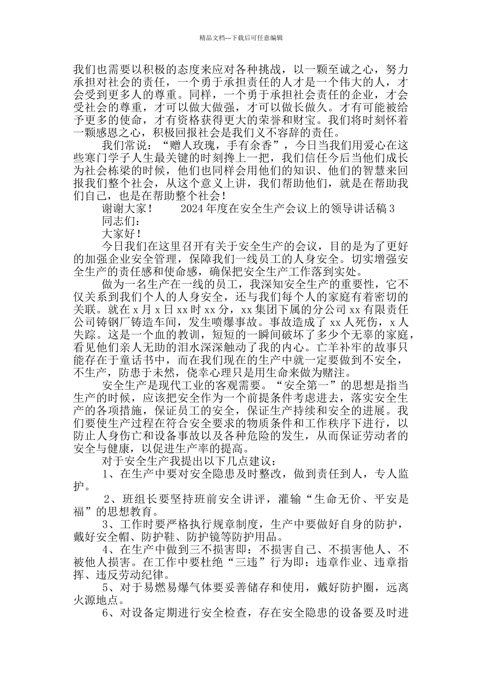 2024年度在安全生产会议上的领导讲话稿_第3页