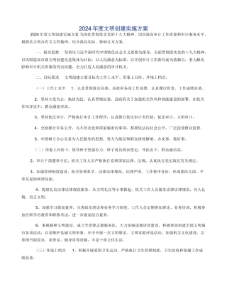 2024年度文明创建实施方案