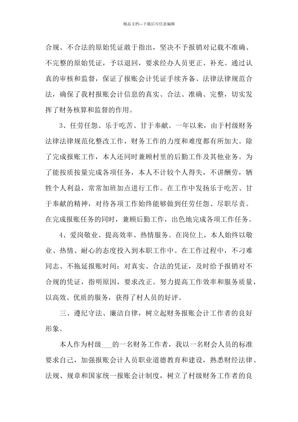 2024年度村报账会计年终工作总结_第3页