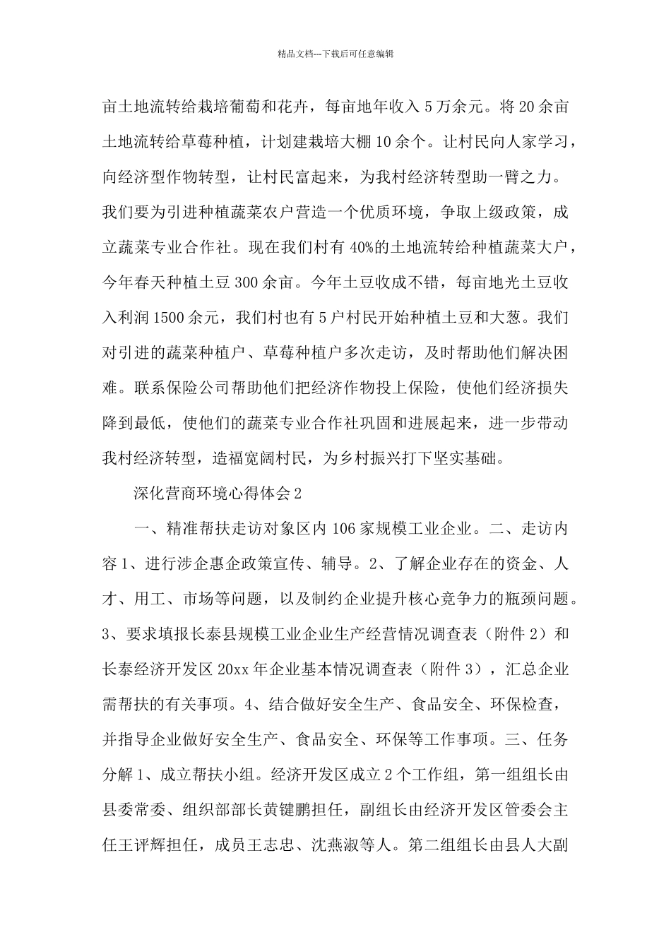 2024年度深化营商环境心得体会简洁范文五篇_第2页