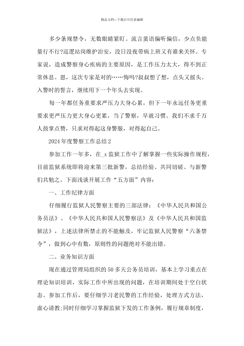 2024年度警察工作总结5篇_第3页