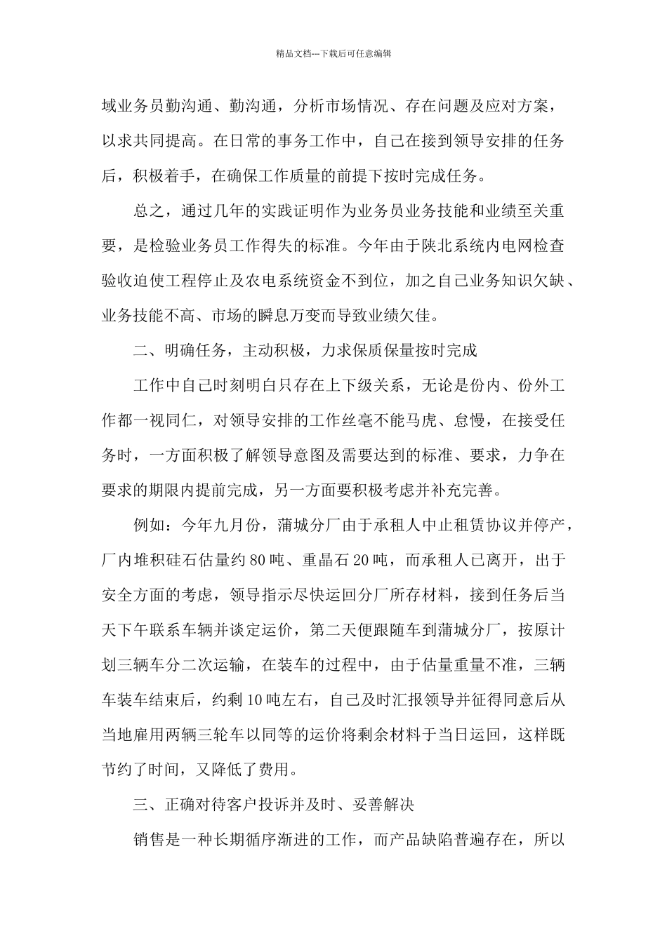 2024年度销售业务员工作总结_第2页