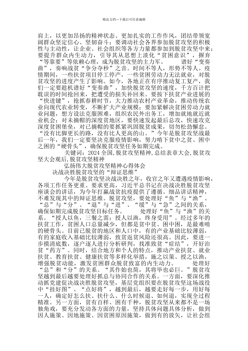 2024年弘扬伟大脱贫攻坚精神心得体会_第3页