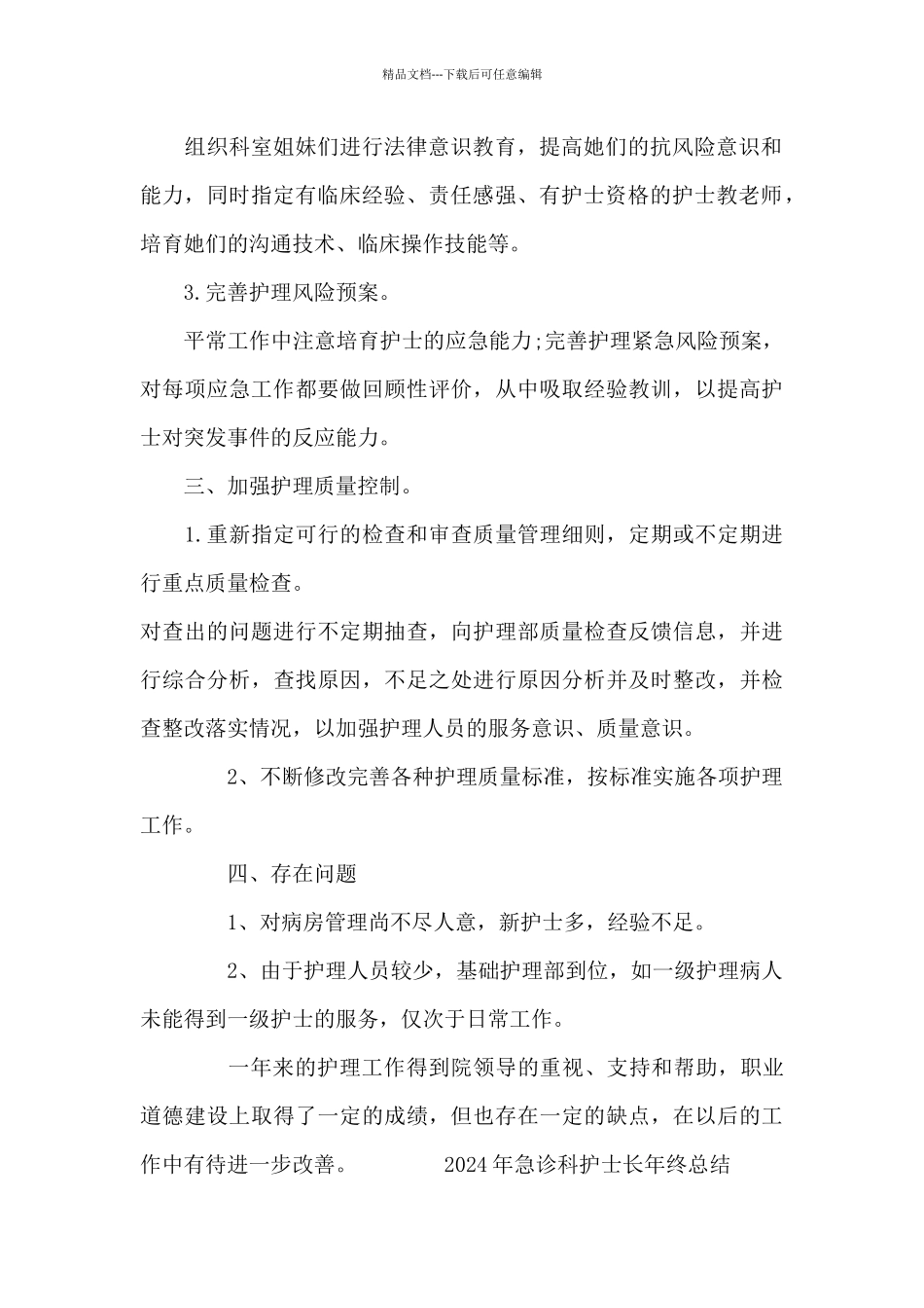 2024年急诊科护士长年终总结_第2页