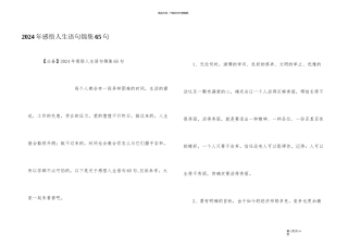 2024年感悟人生语句锦集65句