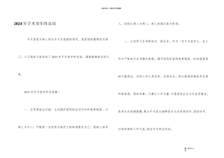 2024年手术室年终总结