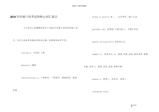 2024年托福口语考试的核心词汇盘点
