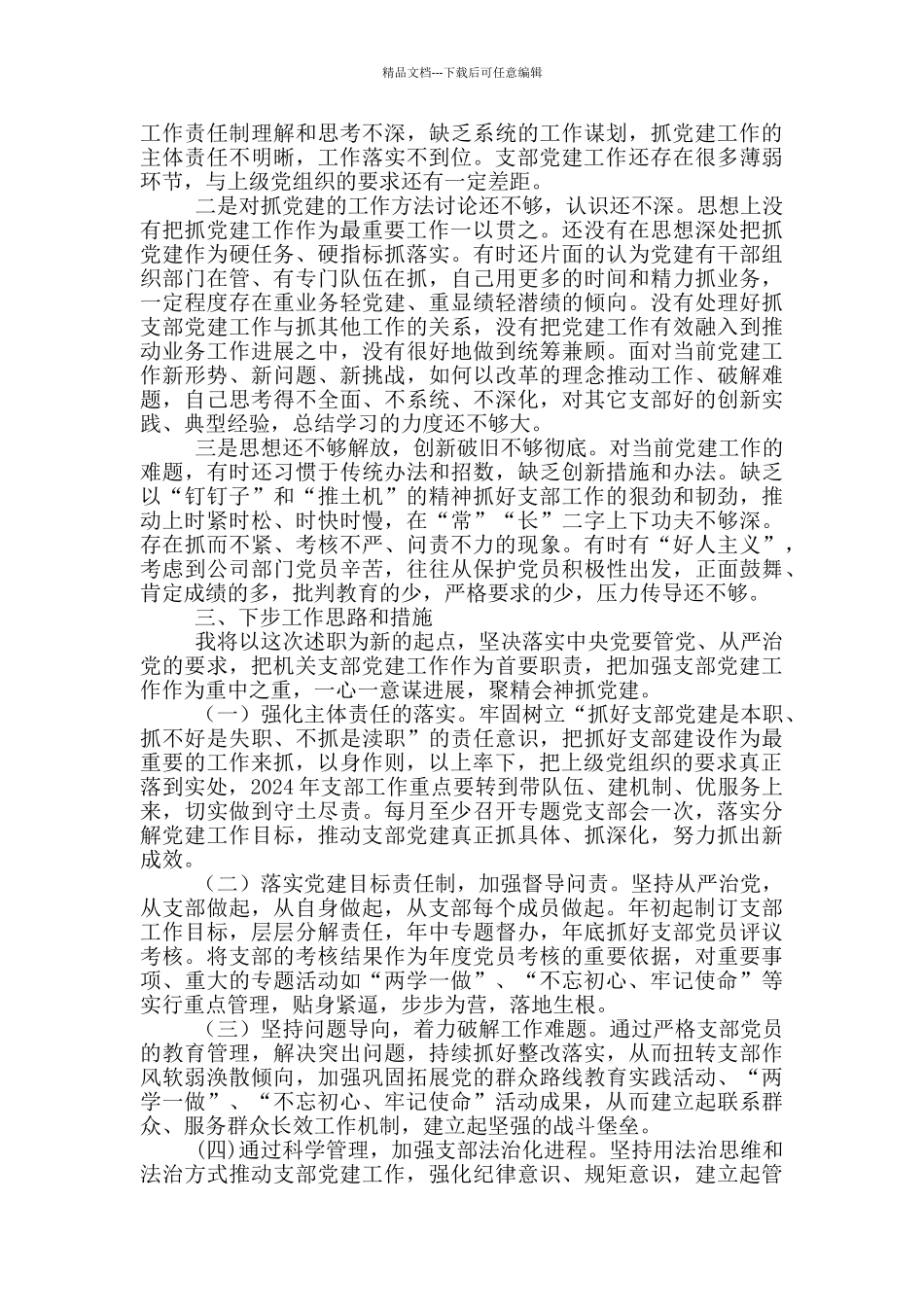 2024年担任党支部书记述职报告_第2页