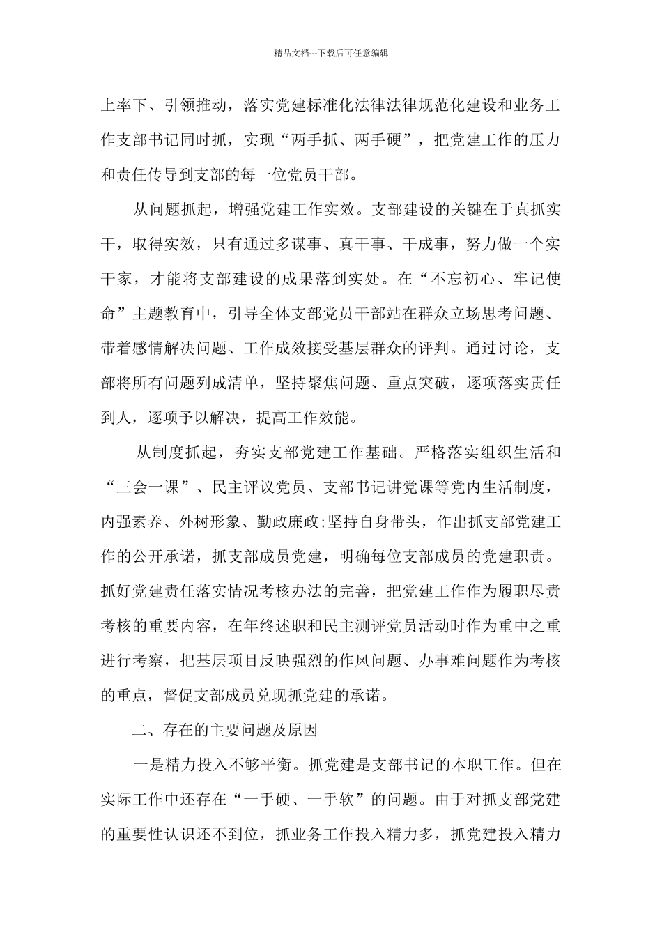2024年担任党支部书记述职报告_第2页
