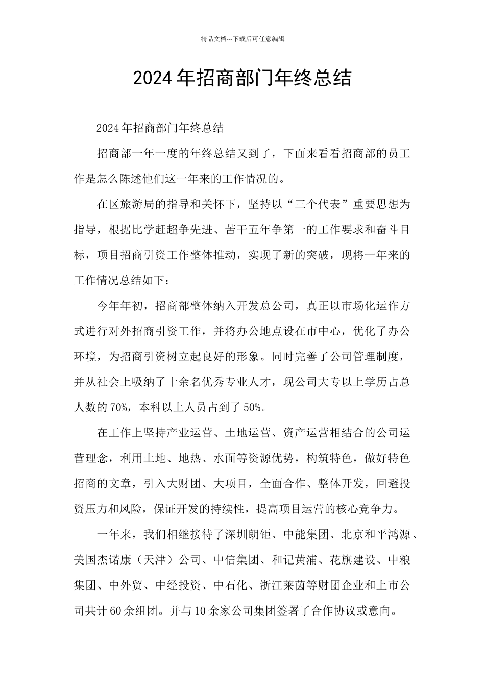 2024年招商部门年终总结_第1页