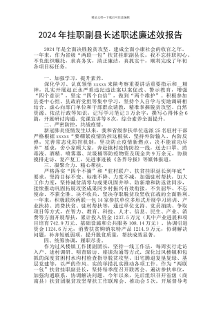 2024年挂职副县长述职述廉述效报告