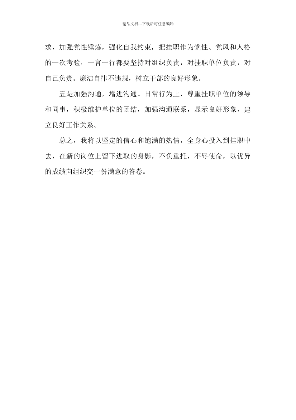 2024年挂职干部任职表态发言_第2页