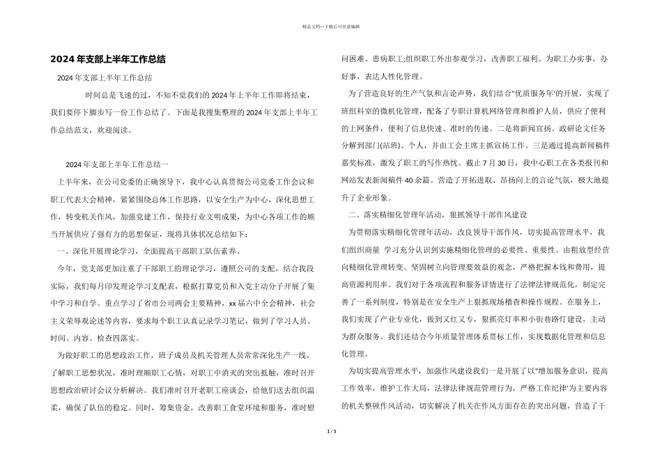 2024年支部上半年工作总结_第1页