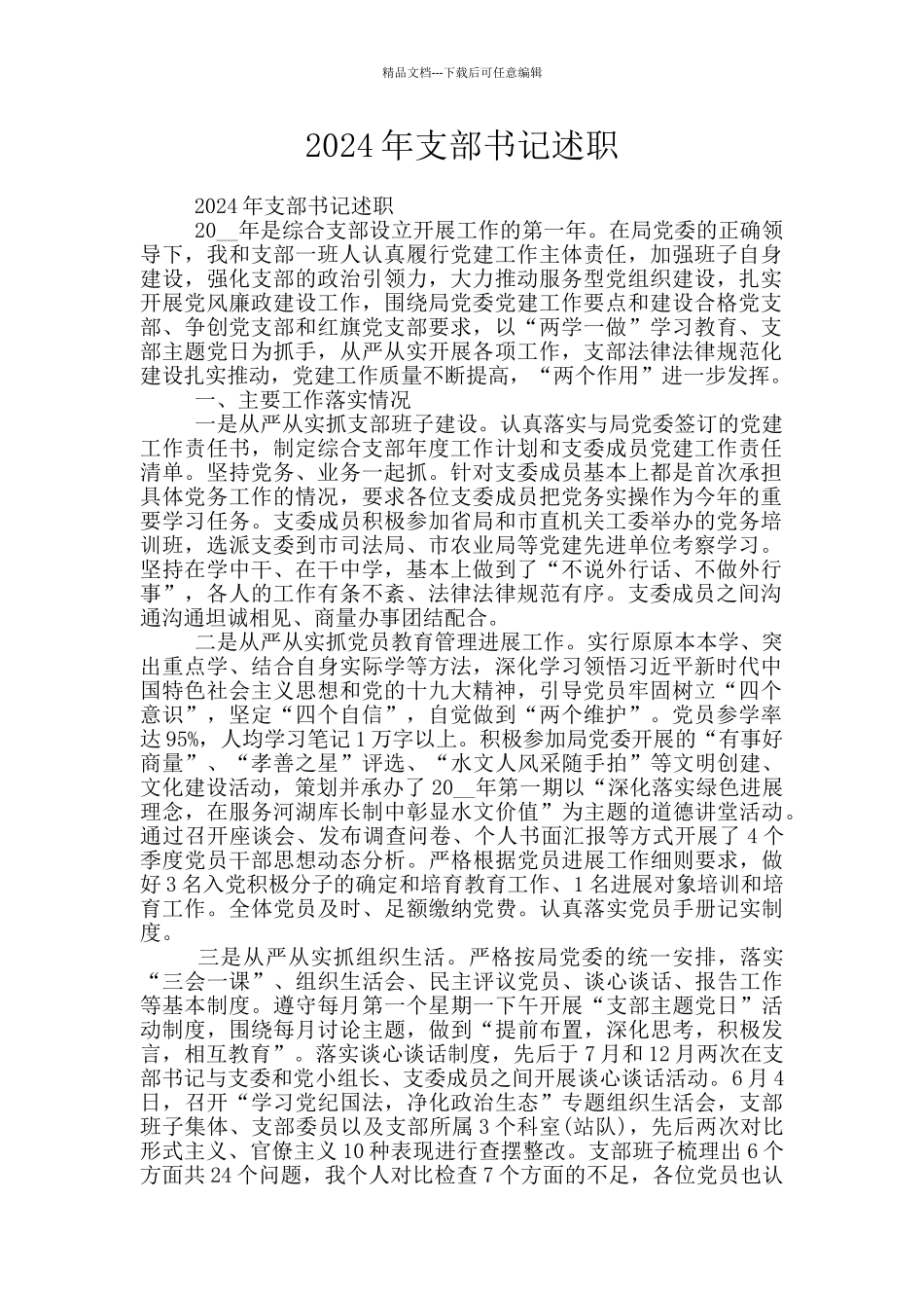 2024年支部书记述职_第1页