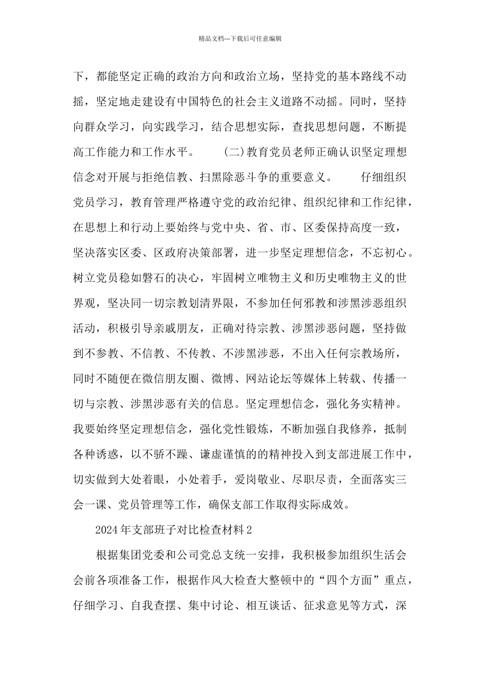 2024年支部班子对照检查材料8篇_第2页