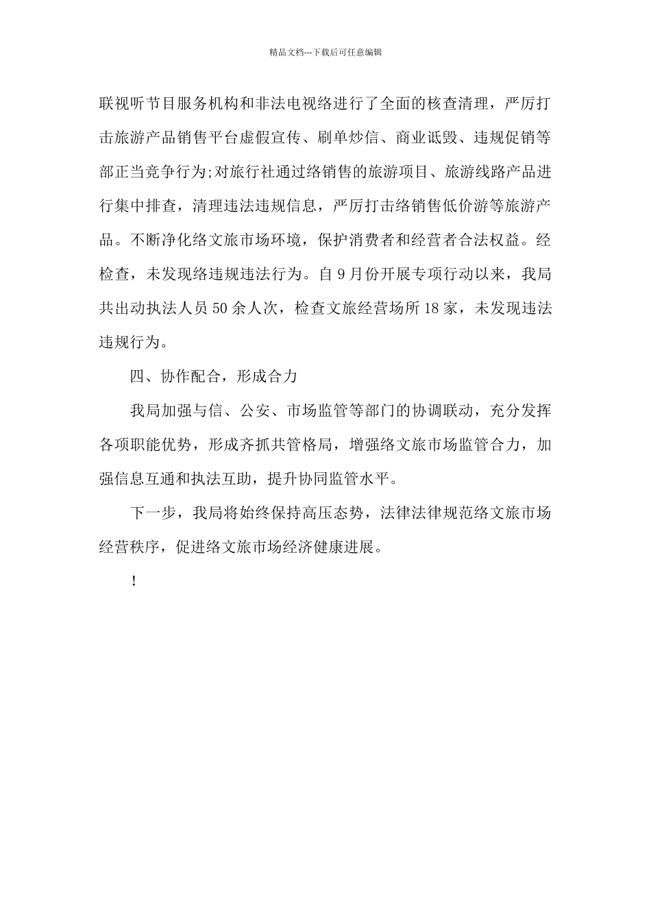 2024年文旅局网络市场监管工作总结_第2页