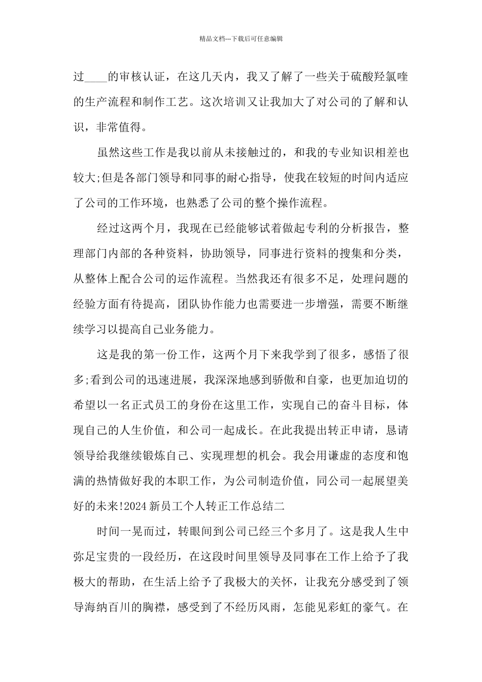 2024年新员工个人转正工作总结_第2页