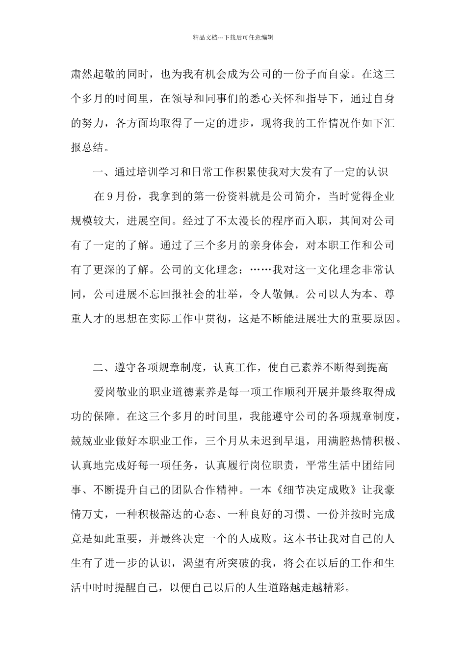 2024年新员工个人转正工作总结_第3页