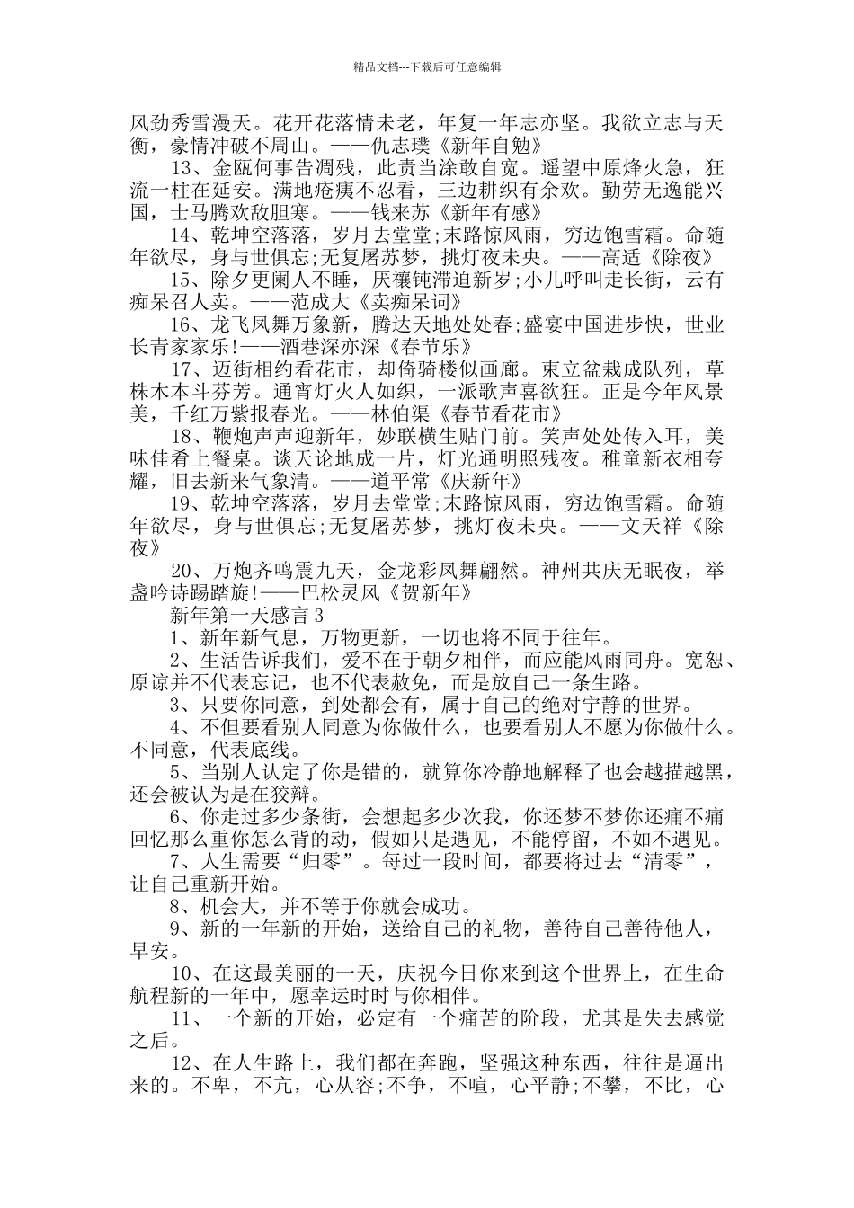 2024年新年第一天感言大全_第3页