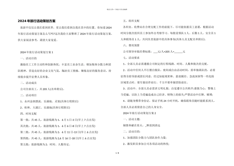 2024年旅行活动策划方案_第1页