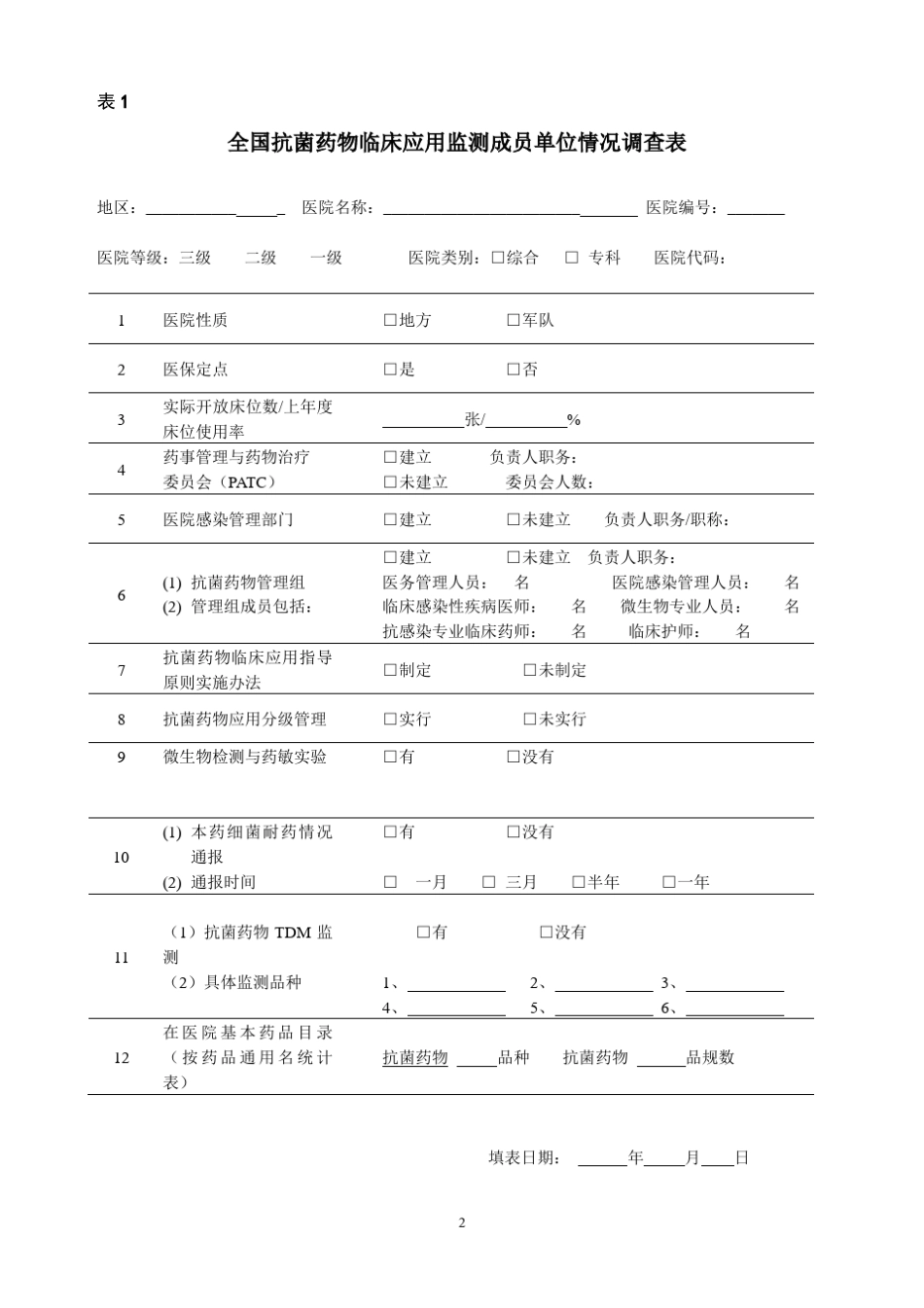 全国抗菌药物监测网填报表_第2页