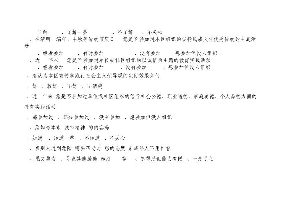 全国文明城区测评调查问卷(样本)_第3页