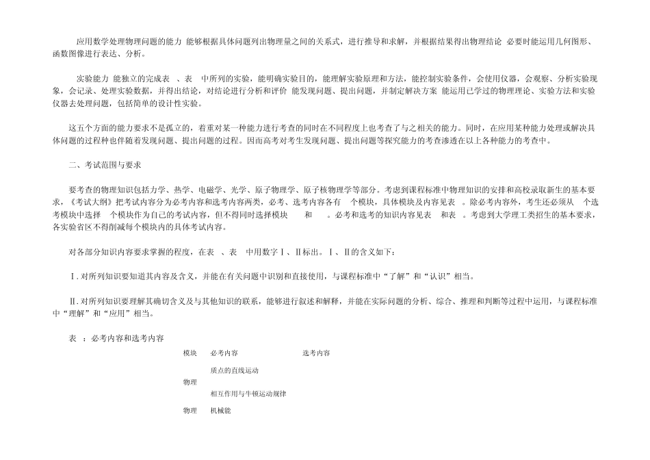 全国新课标高考物理考试大纲_第2页