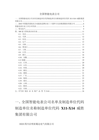 全国智能电表公司