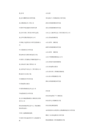 全国测绘行业单位