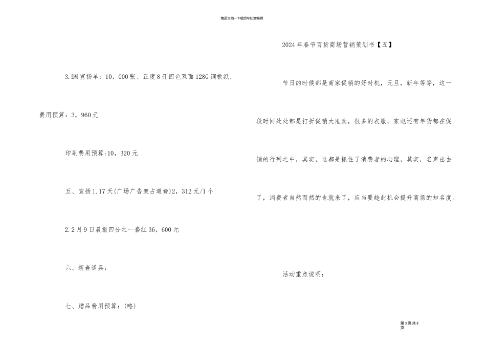 2024年春节百货商场营销策划书五篇_第3页