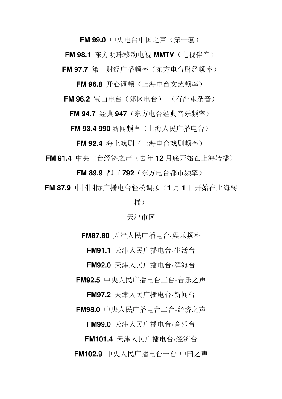 全国的FM频率_第2页
