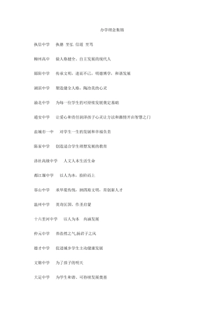 全国知名初高中办学理念
