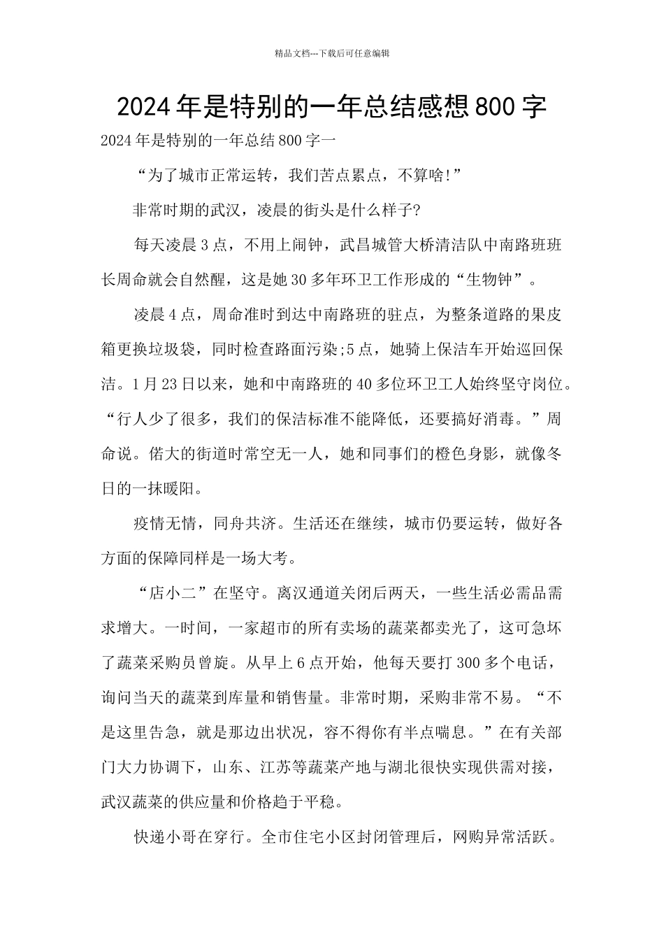 2024年是特殊的一年总结感想800字_第1页