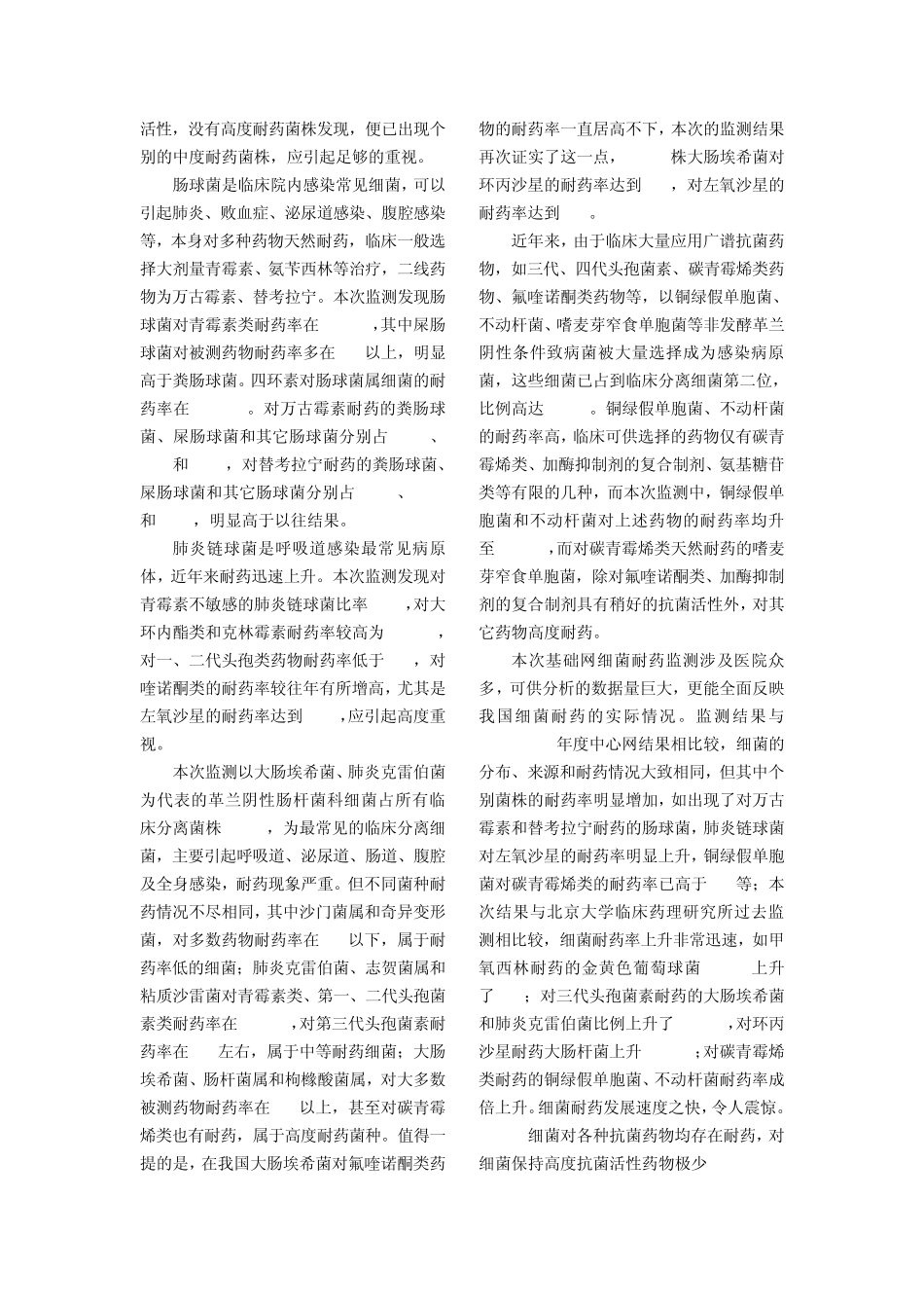 全国细菌耐药监测(Mohnarin)结果_第3页