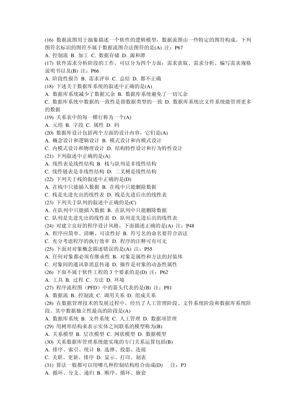 全国计算机二级考试重要知识点总结_第2页