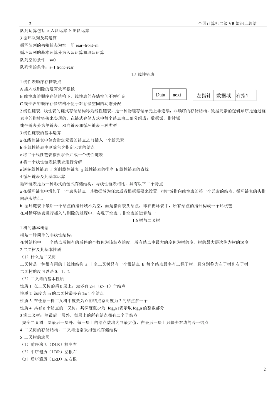 全国计算机等级考试VB知识点总结(全部)_第2页