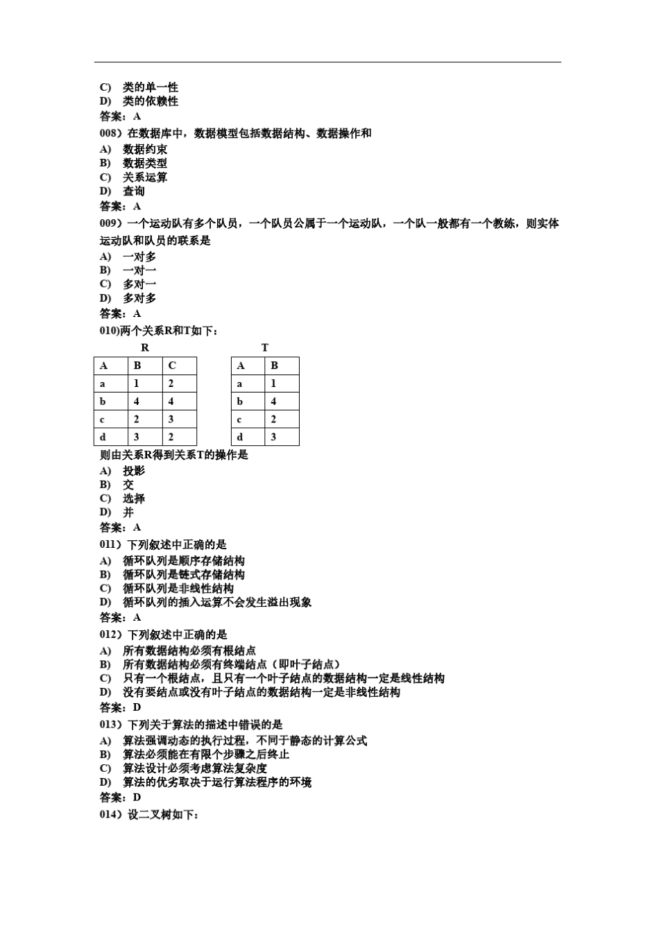 全国计算机等级考试二级公共基础知识选择题_第2页