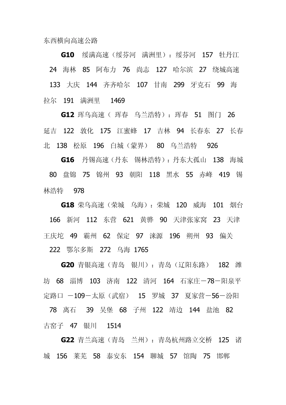 全国高速公路城市间里程表(对查高速公路违章大体位置很有用)_第3页
