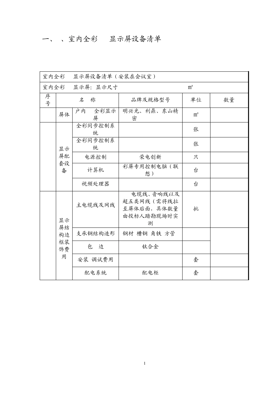 全彩LED显示屏报价及参数方案_第1页