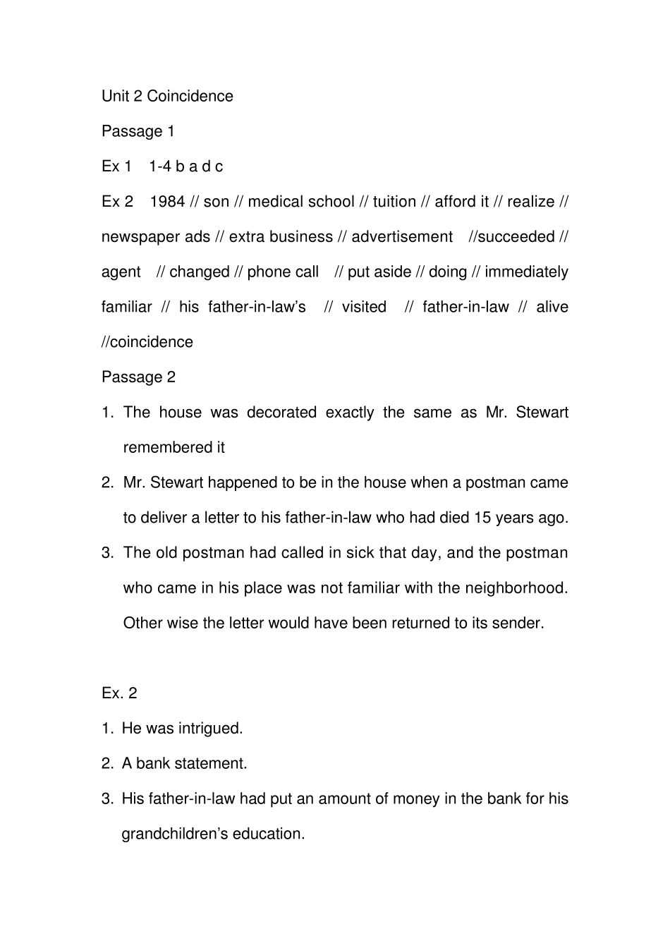 全新版大学英语(第二版)听说教程3听力练习答案_第2页