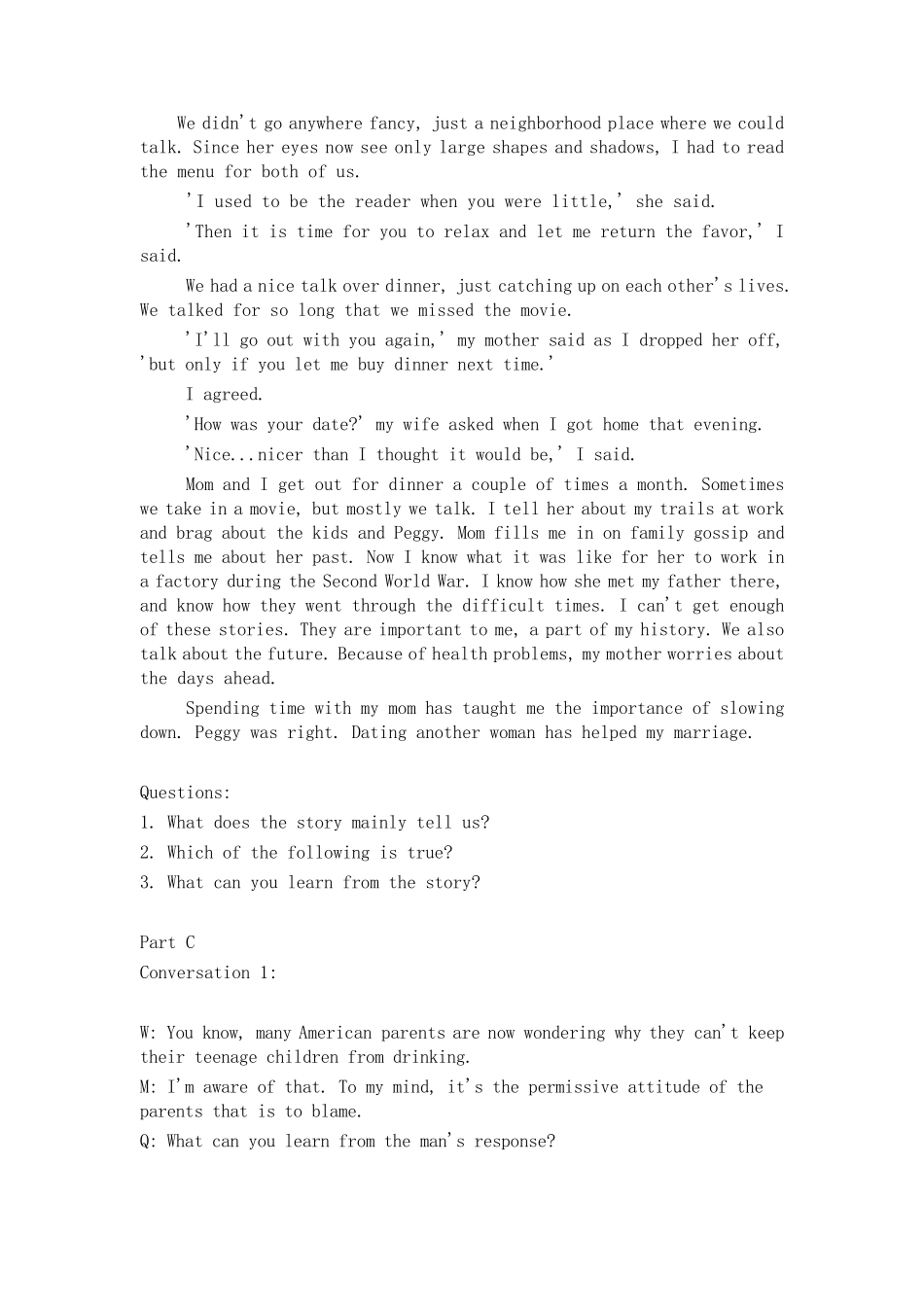 全新版大学英语3听说教程原文及答案_第2页