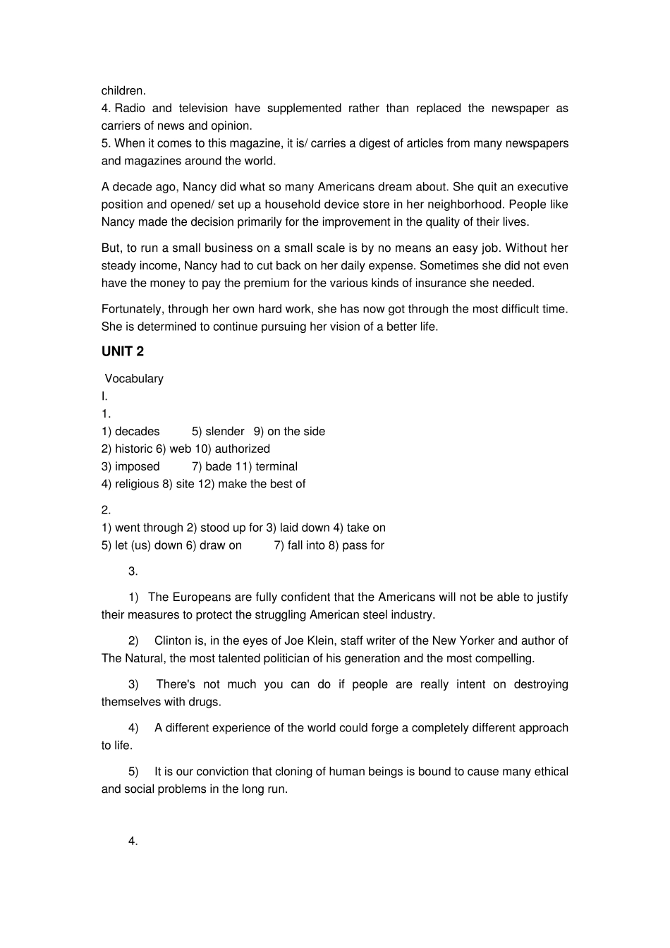 全新版大学英语综合教程3(第二版)课后答案(Unit14)_第2页